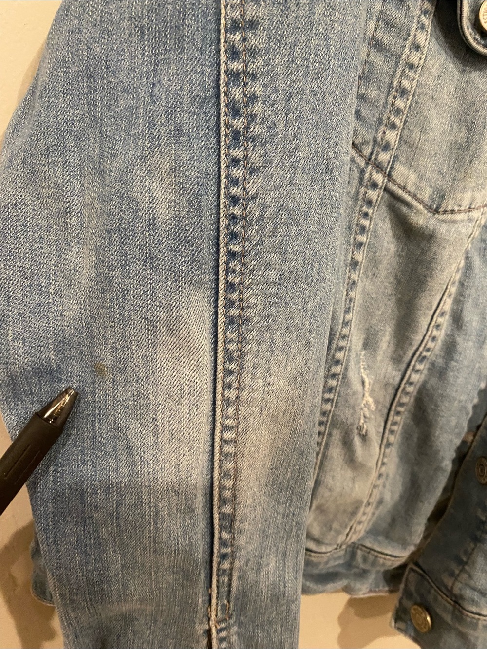 Enjean Denim Trucker Jacket Sz Large - Picture 12 of 14